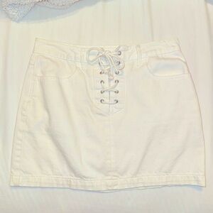 Pacsun White denim mini skirt